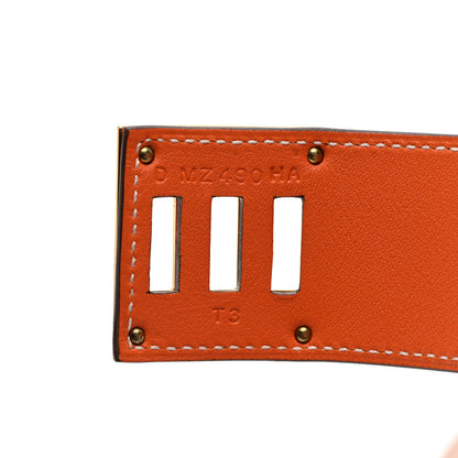Hermes Swift Kelly Dog Bracelet T3 Rose D'Ete Orange 5 of 6