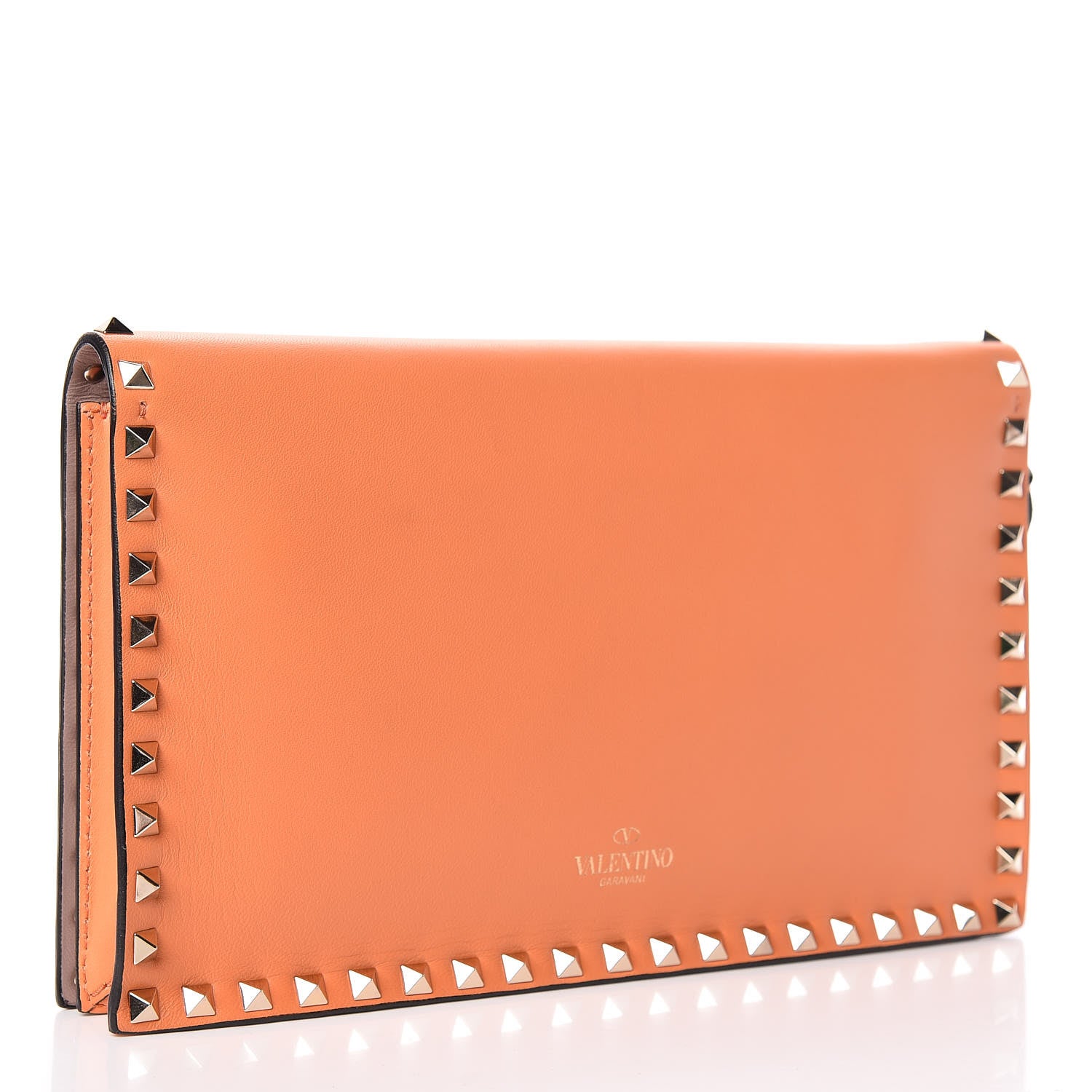 Valentino Garavani Nappa Rockstud Wristlet Clutch Melon Sorbet 3 of 9