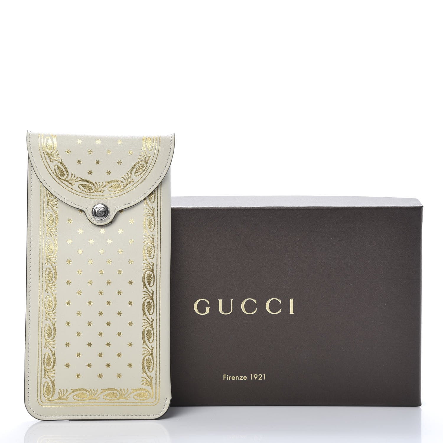 Gucci X SEGA Calfskin GUCCY Stars Sunglasses Case White Gold 7 of 7