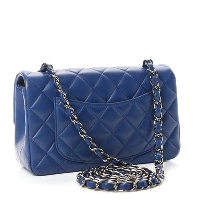 Chanel Lambskin Quilted Mini Rectangular Flap Blue 3 of 12