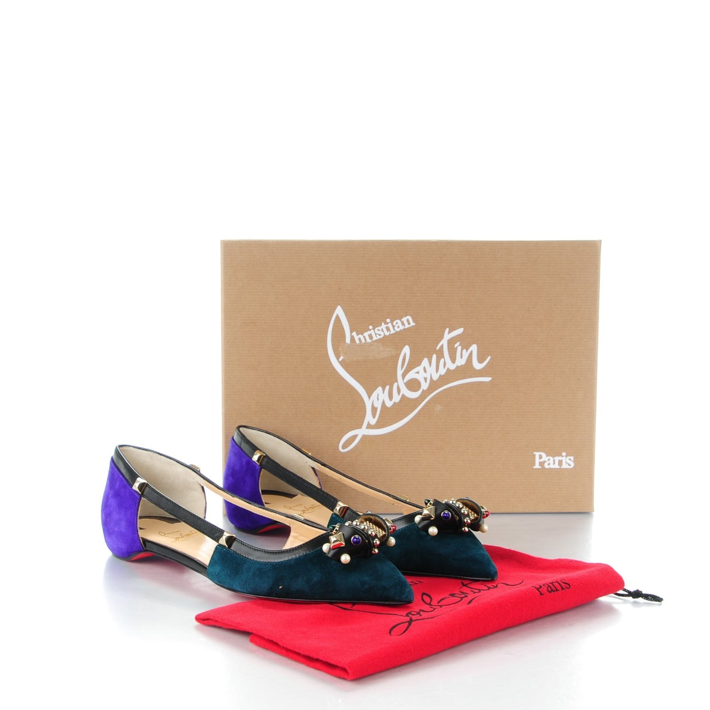 Veau Velours Nappa Tudor Young Flats 38 Version Multi