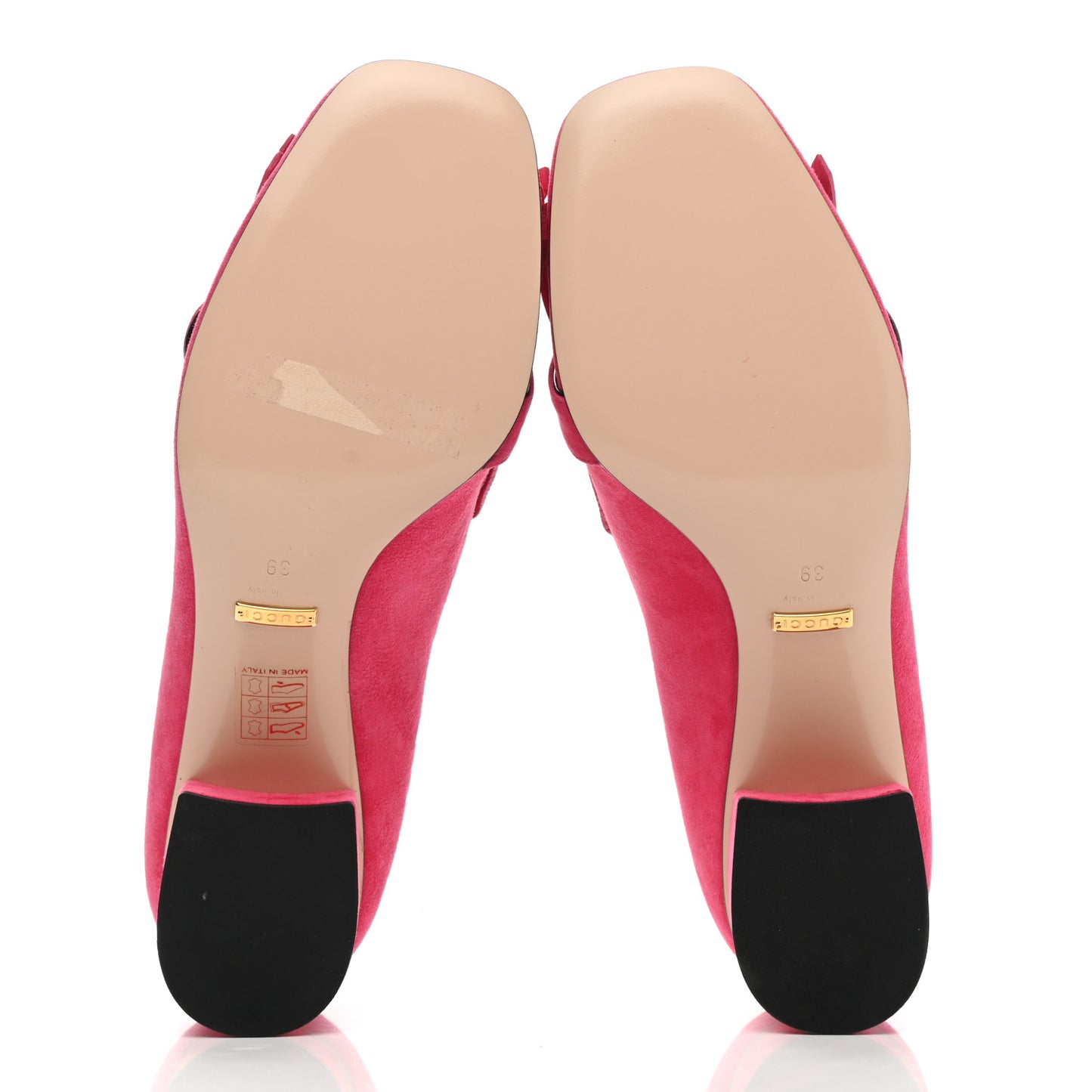 Kid Scamosciato GG Marmont Fringe 50mm Loafer Pumps 39 Hot Pink