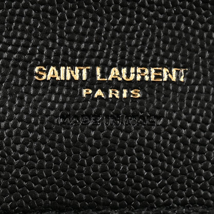 Saint Laurent Grain De Poudre Textured Mixed Matelasse Triquilt Monogram Clutch Black 6 of 10