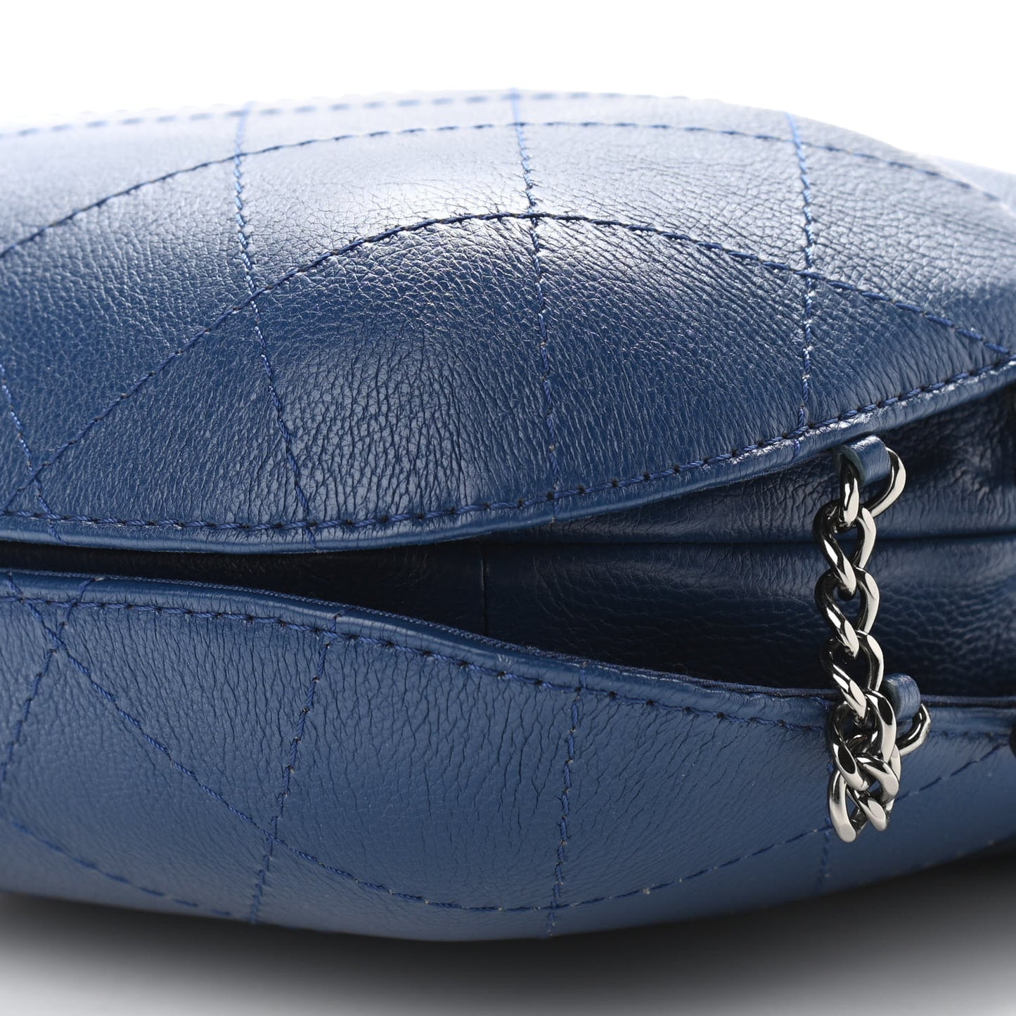 Calfskin Quilted Small Gabrielle Bucket Dark Blue