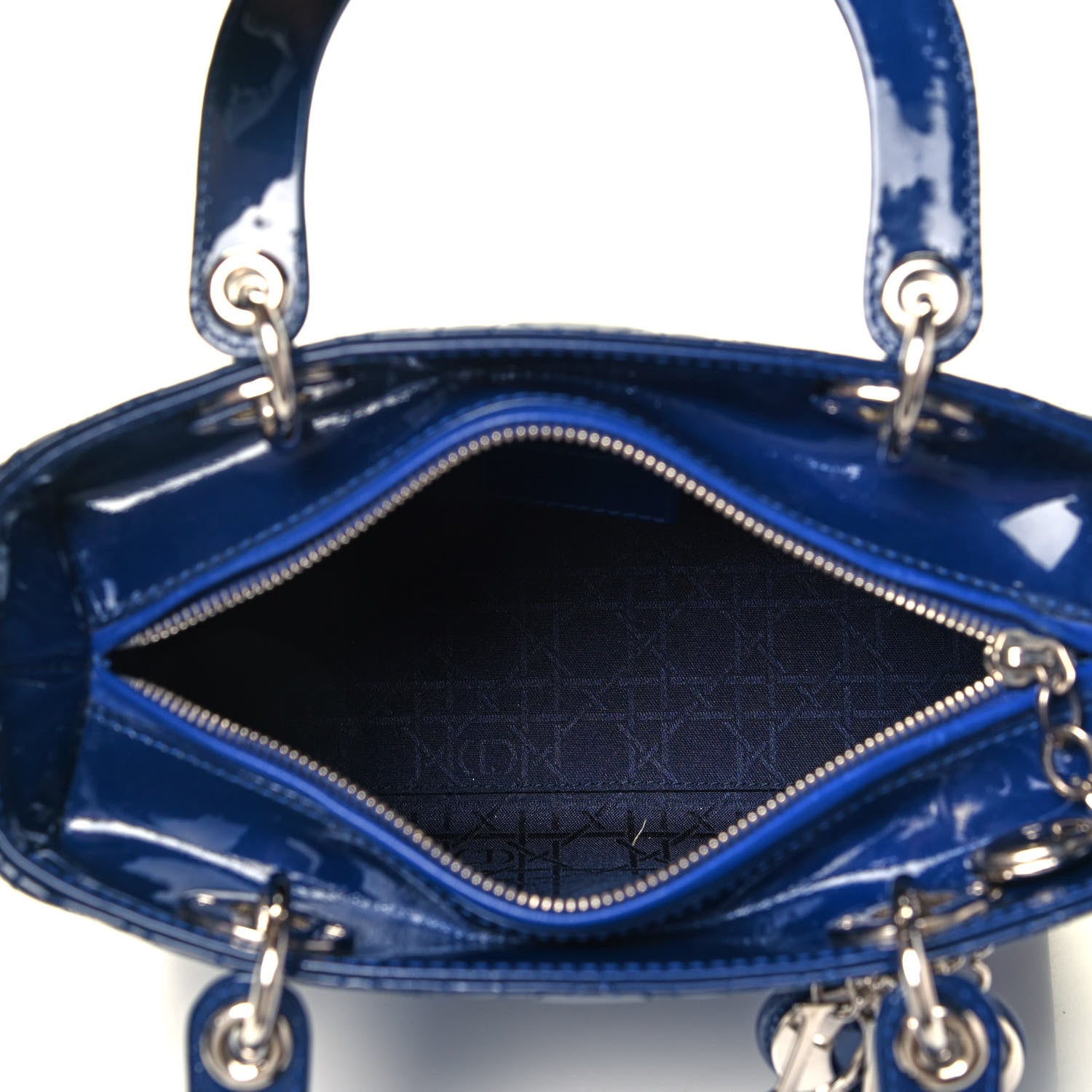 Christian Dior Patent Cannage Medium Lady Dior Blue 5 of 7