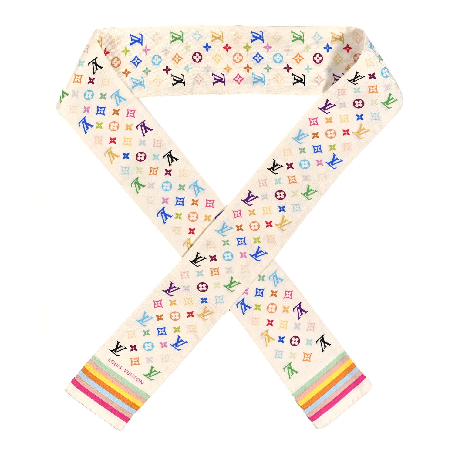 Louis Vuitton Silk Monogram Multicolor Bandeau White 1 of 4
