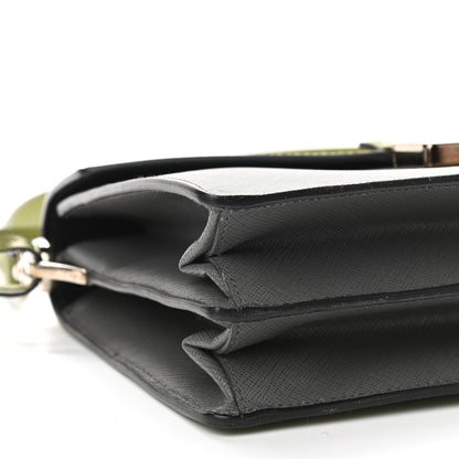 Prada Saffiano Lux Bi-Color Sound Shoulder Bag Mercurio Edera 7 of 8