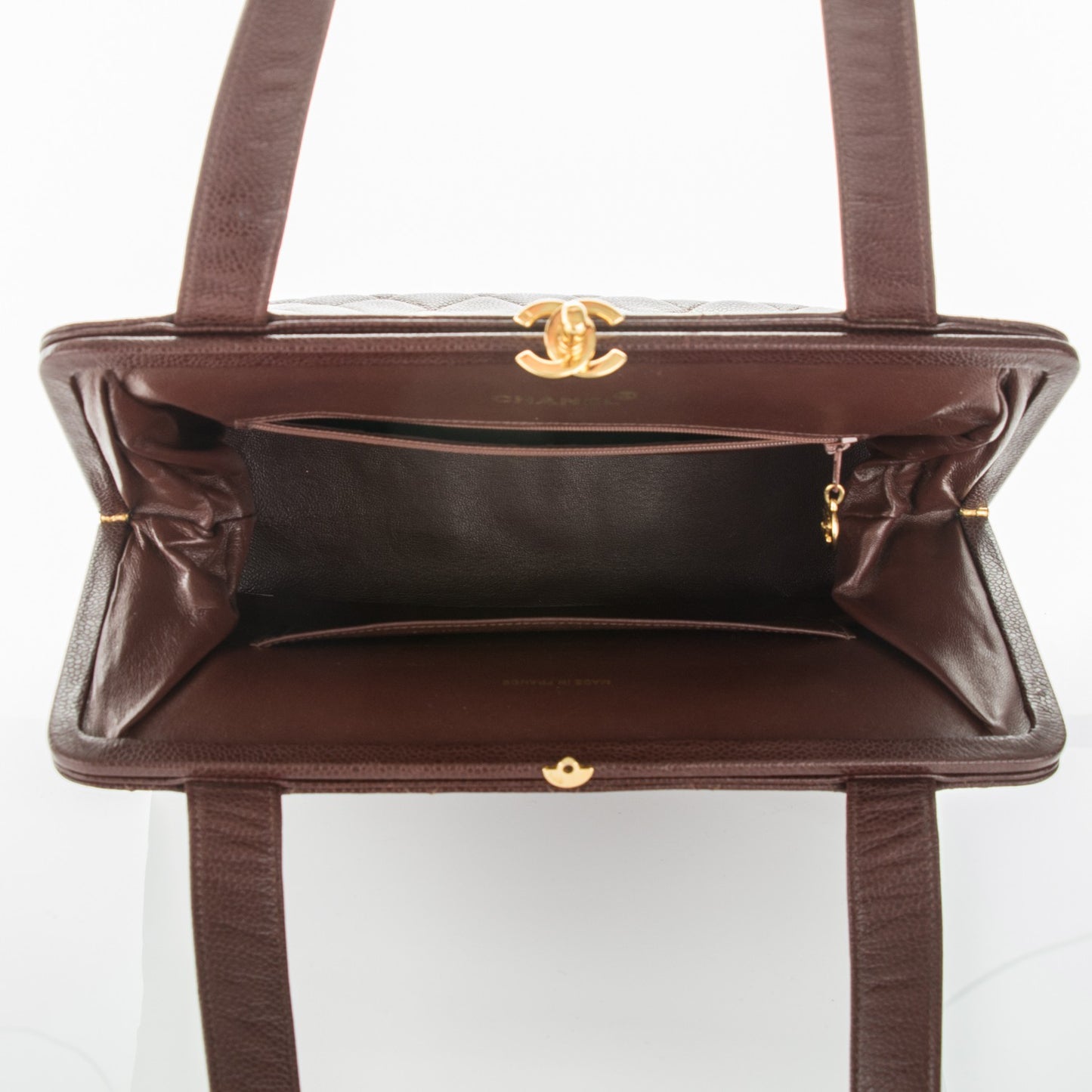 Caviar Quilted Shoulder Bag Bordeaux
