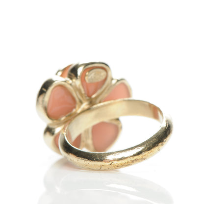 Chanel Gripoix Pearl CC Camellia Ring Pink Gold 5.75 3 of 4