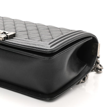 Chanel Metallic Calfskin Quilted Medium Boy Flap Black 8 of 8