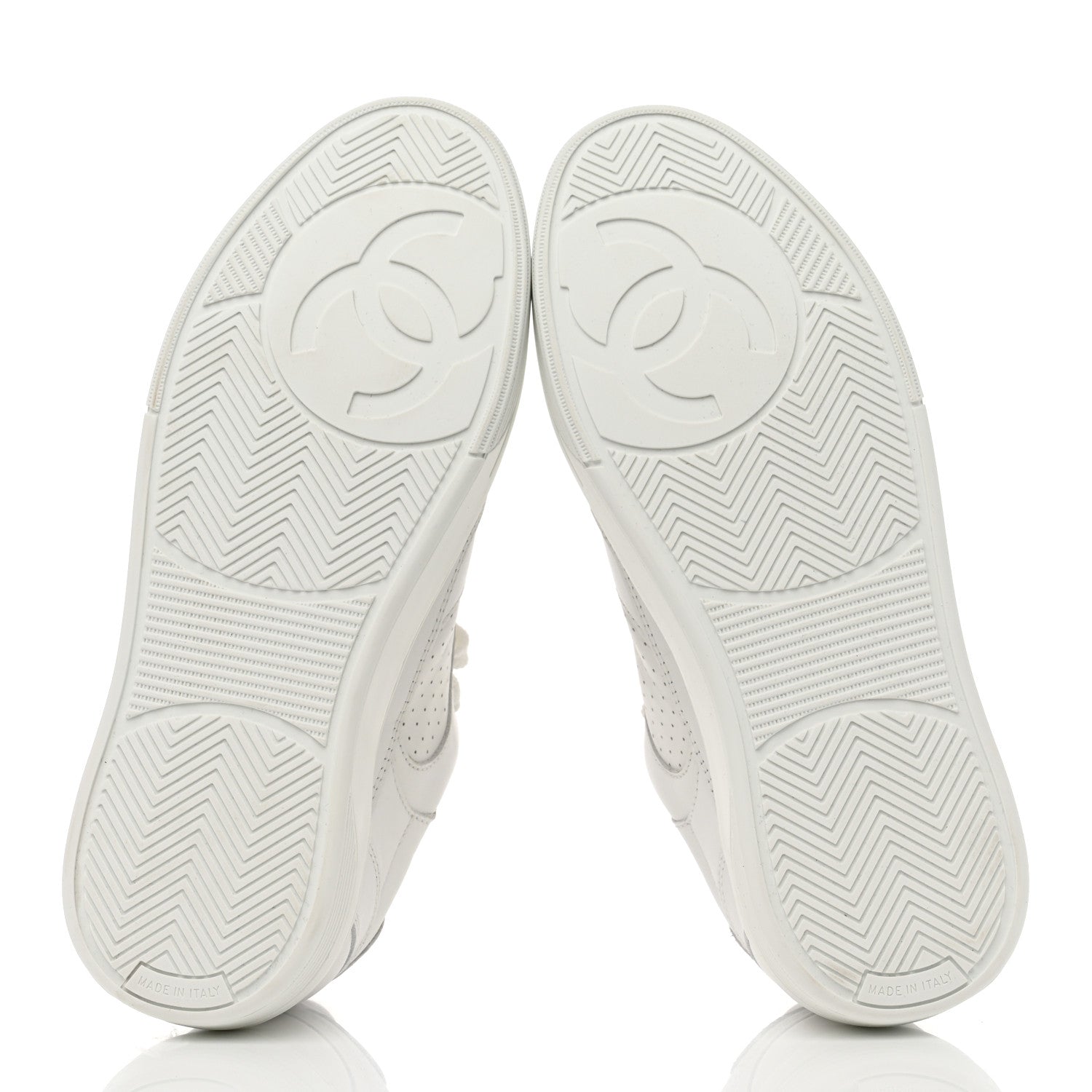 Chanel Calfskin Womens CC Sneakers 36.5 White 5 of 10