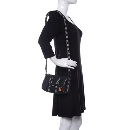 Louis Vuitton Calfskin Damier Distorted Keepall XS Black 2 of 10