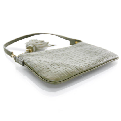 Fendi Leather Tassel Pochette Green 3 of 8
