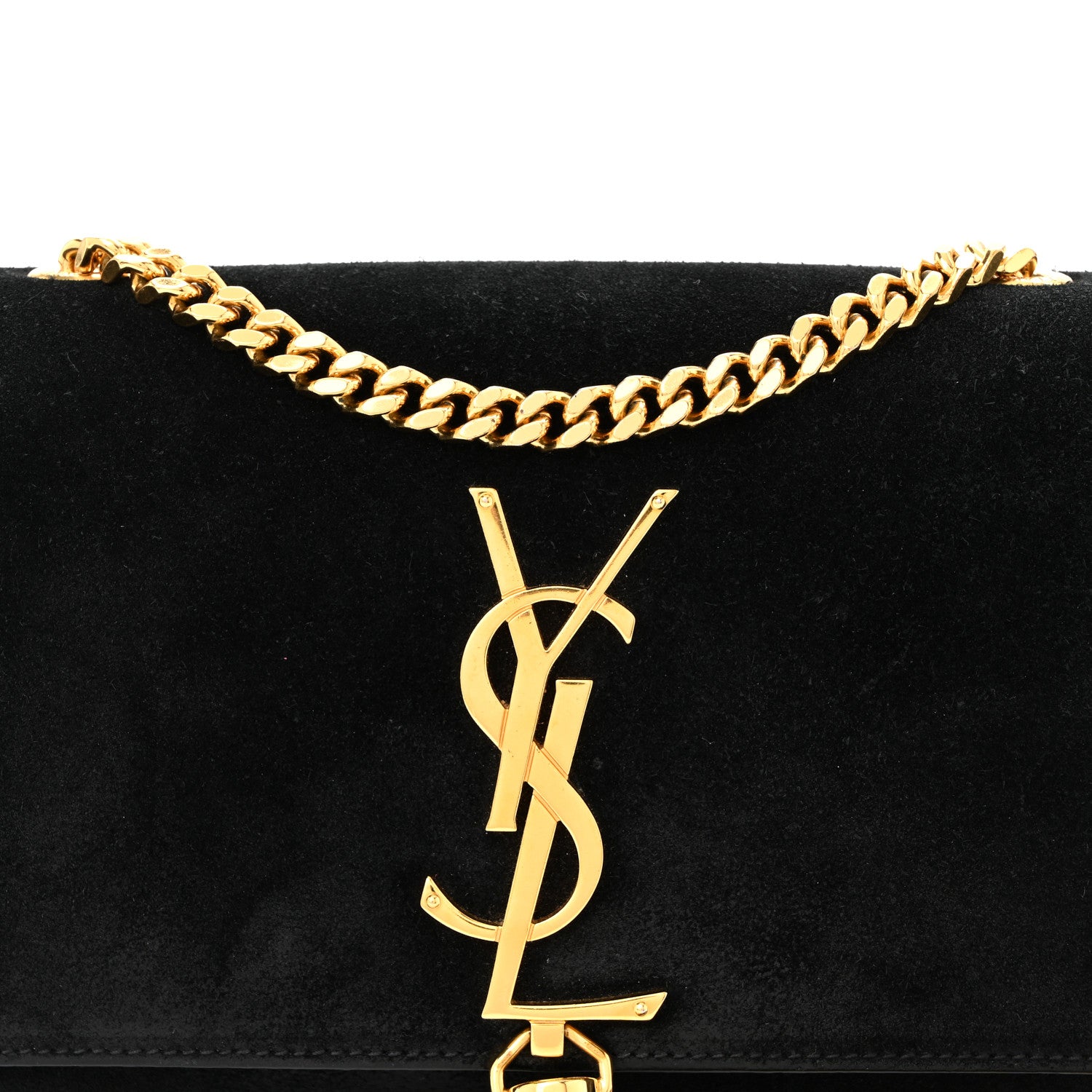 Saint Laurent Suede Small Classic Monogram Kate Tassel Satchel Black 8 of 12