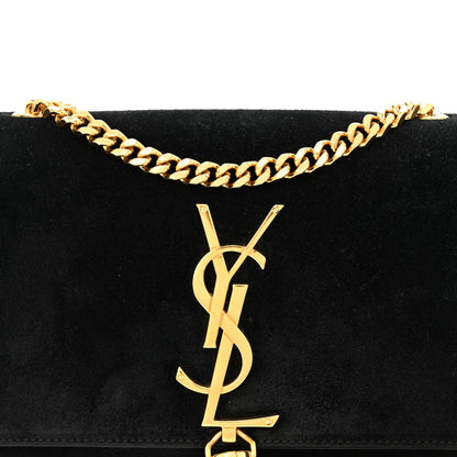 Saint Laurent Suede Small Classic Monogram Kate Tassel Satchel Black 8 of 12
