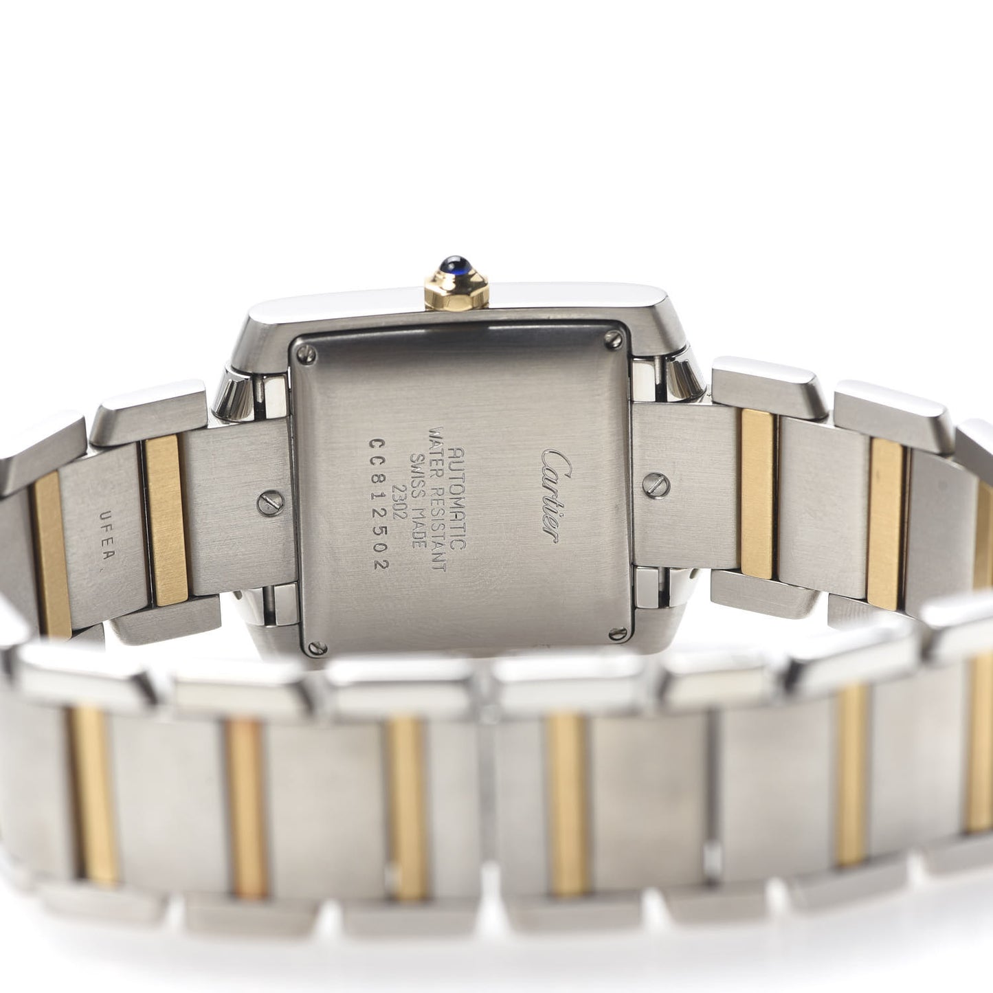 Stainless Steel 18K Yellow Gold 28mm Tank Francaise Automatic Watch
