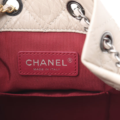 Chanel Aged Calfskin Quilted Gabrielle Backpack Beige 5 of 10