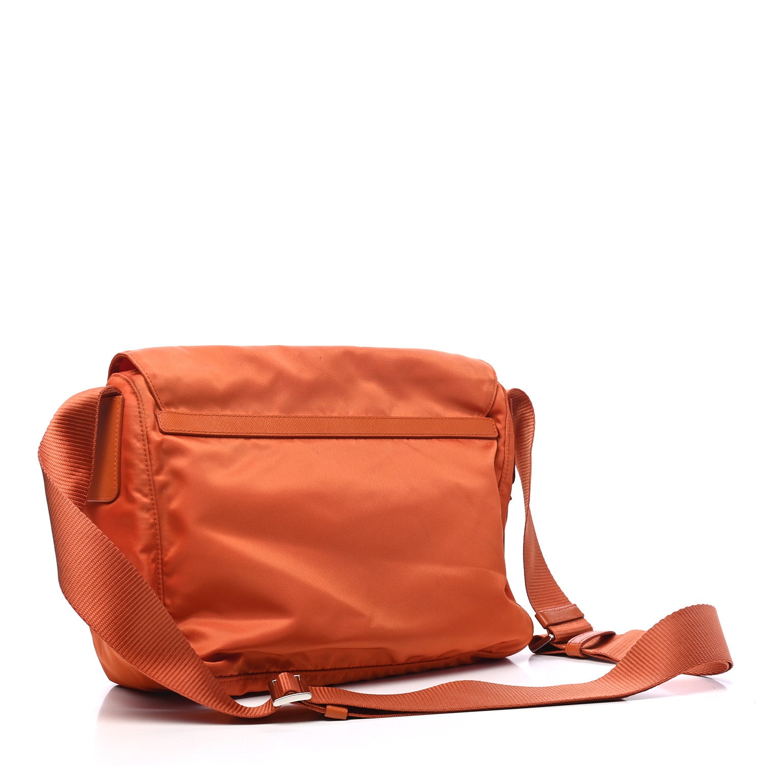 Prada Tessuto Nylon Saffiano Messenger Bag Papaya 2 of 8