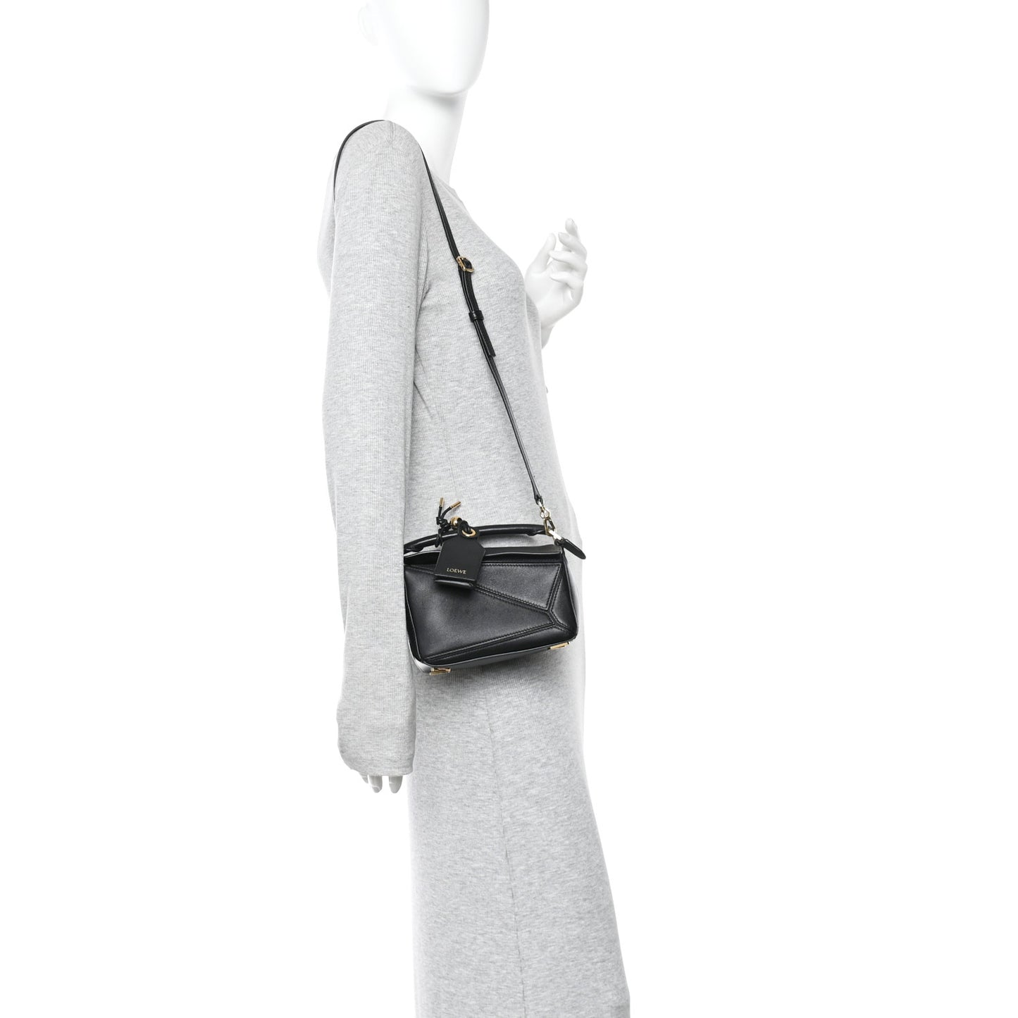 Nappa Lambskin Featherlight Mini Puzzle Bag Black