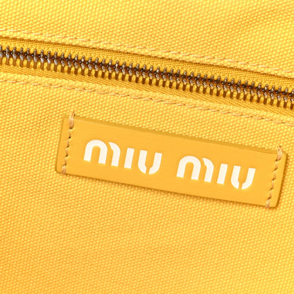 Miu Miu Canvas Calfskin Shopping Tote Yellow 5 of 8
