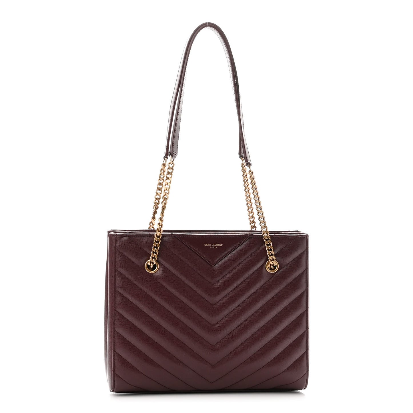 Grain de Poudre Matelasse Chevron Small Tribeca Shopping Bag Rouge Legion