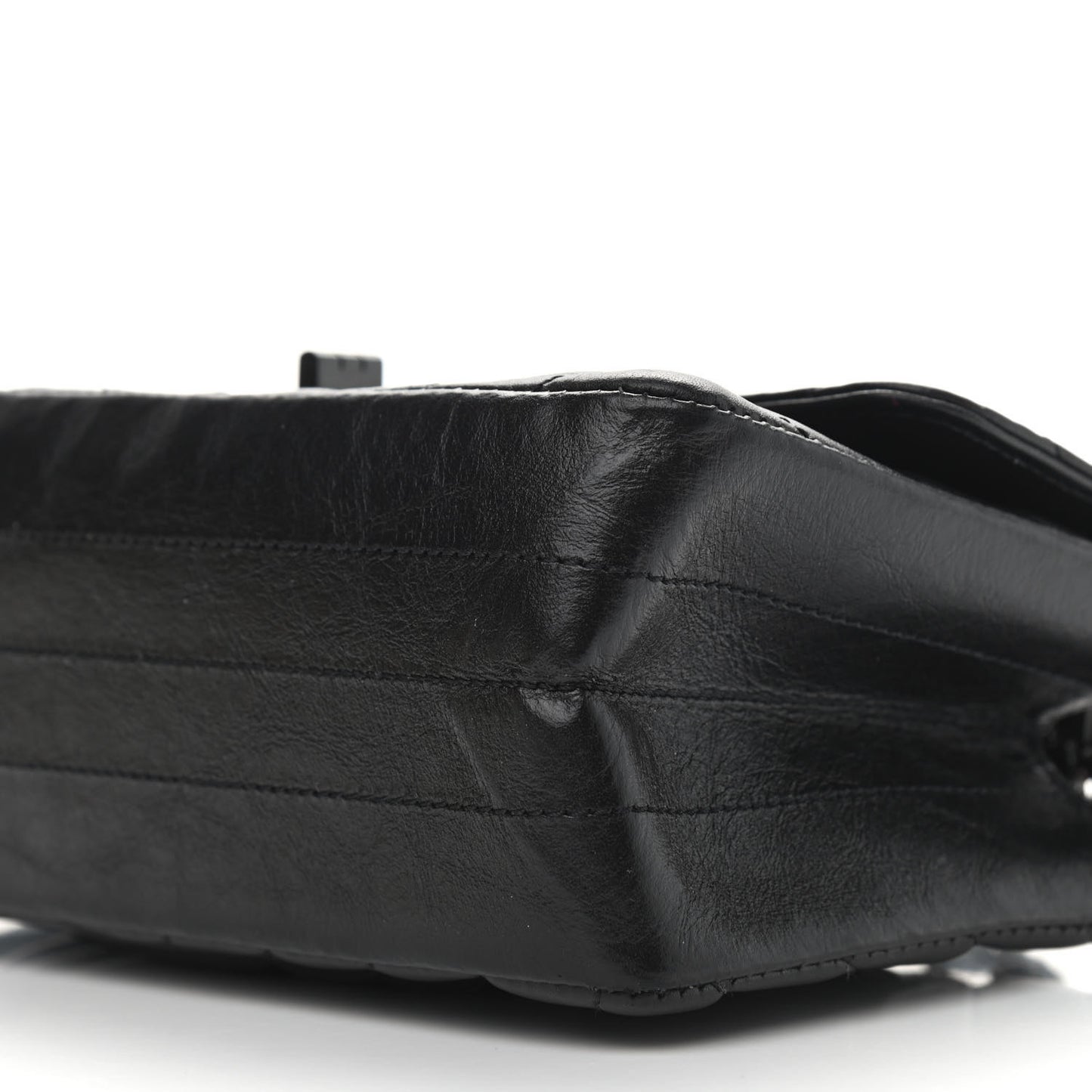 Aged Calfskin Chevron Quilted 2.55 Reissue Mini Flap So Black