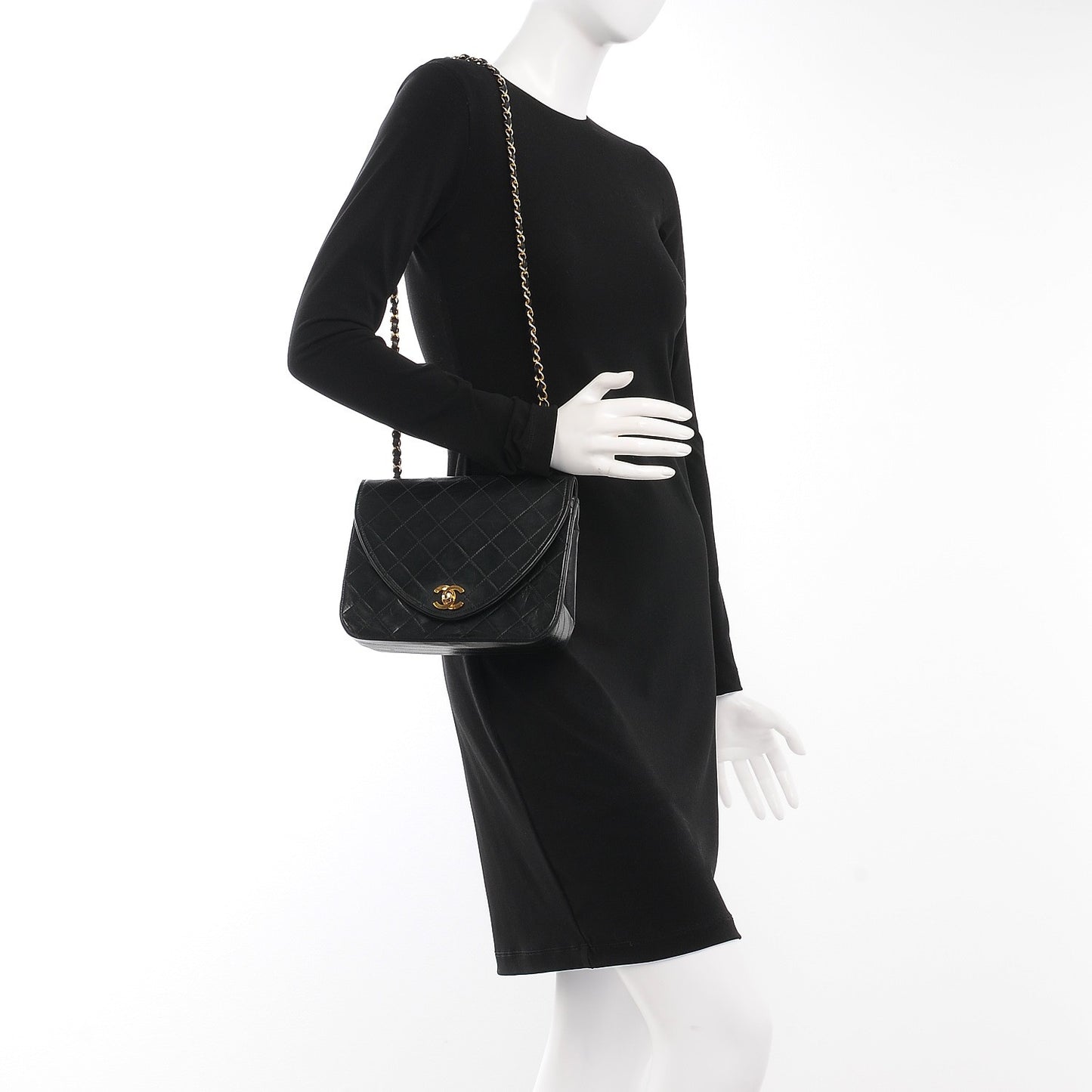 Lambskin Quilted Small Single Flap Black
