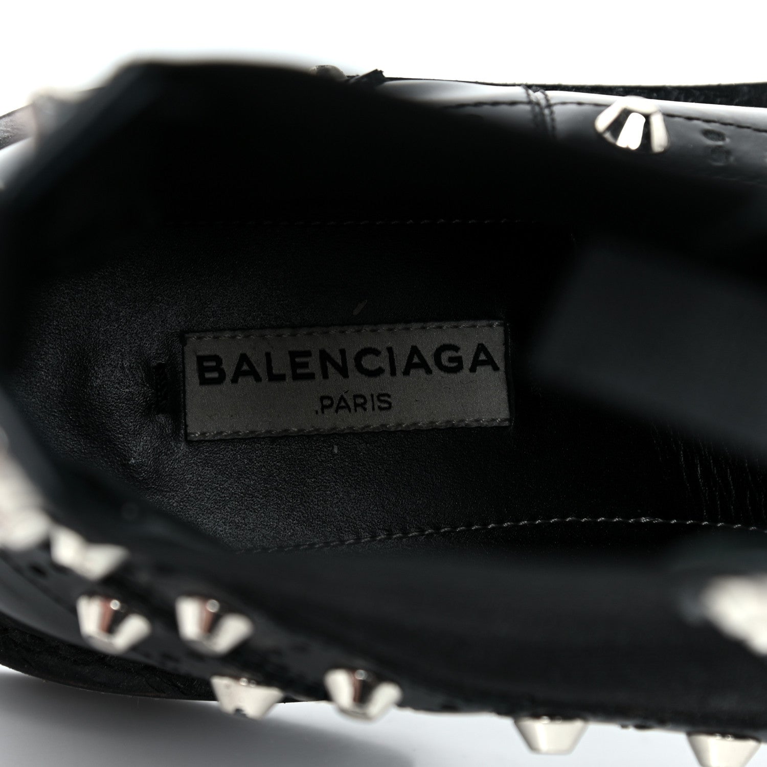 Balenciaga Calfskin Womens Studded Chelsea Boots 37 Black 7 of 30