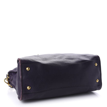 Prada Vitello Daino Shopping Satchel Uva 4 of 11