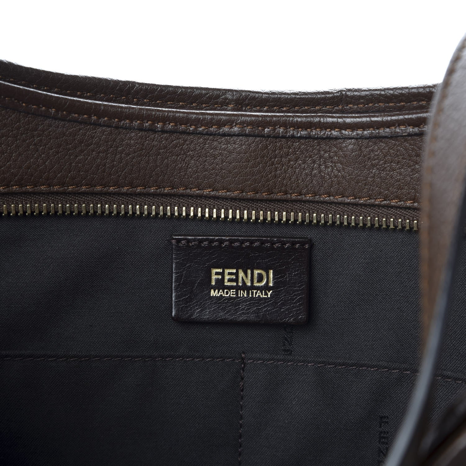 Fendi Zucca Vitello Artic Medium Shopping Tote Tobacco Castagna 6 of 10