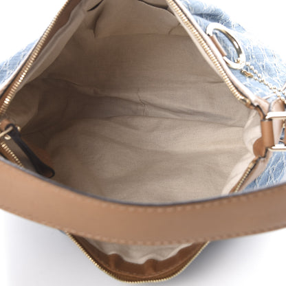 Gucci Denim Monogram Medium Sukey Hobo Blue 5 of 13