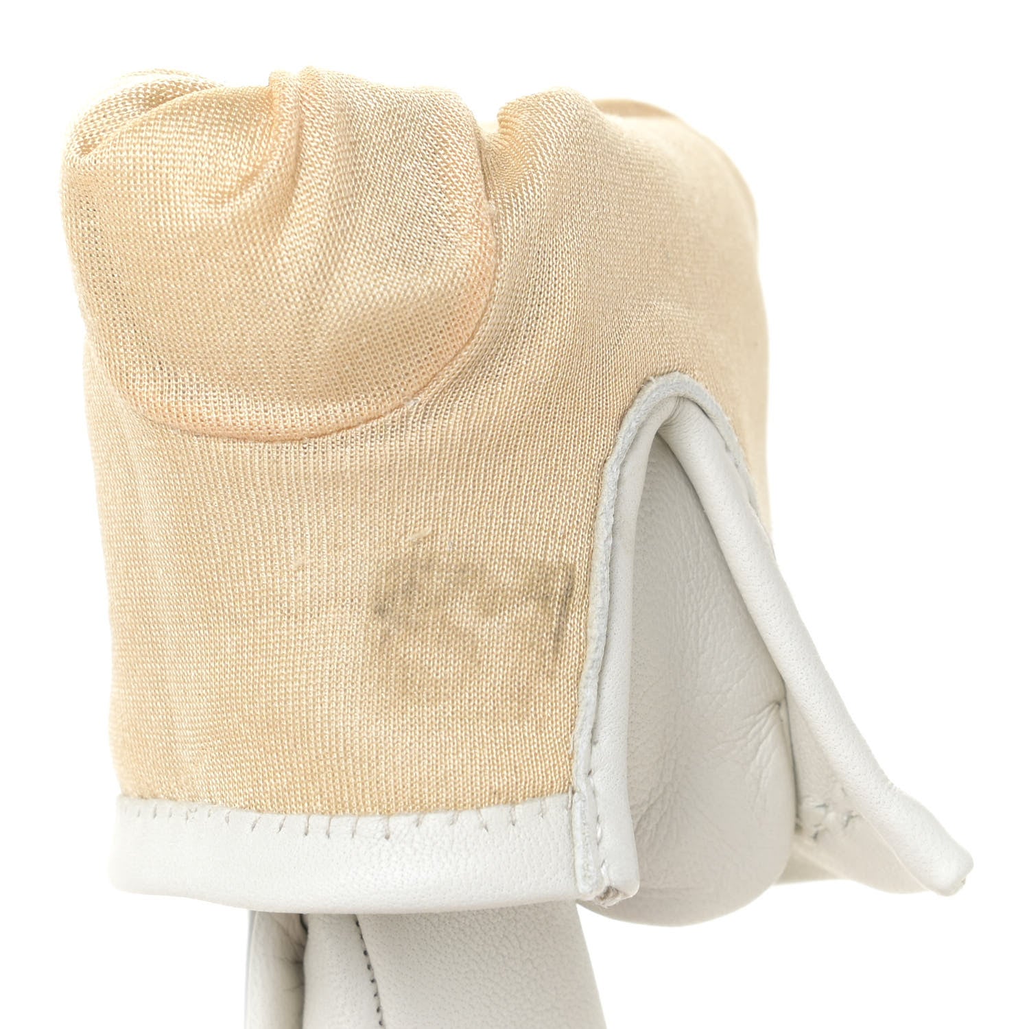 Hermes Lambskin Gloves 7 White 7 of 8