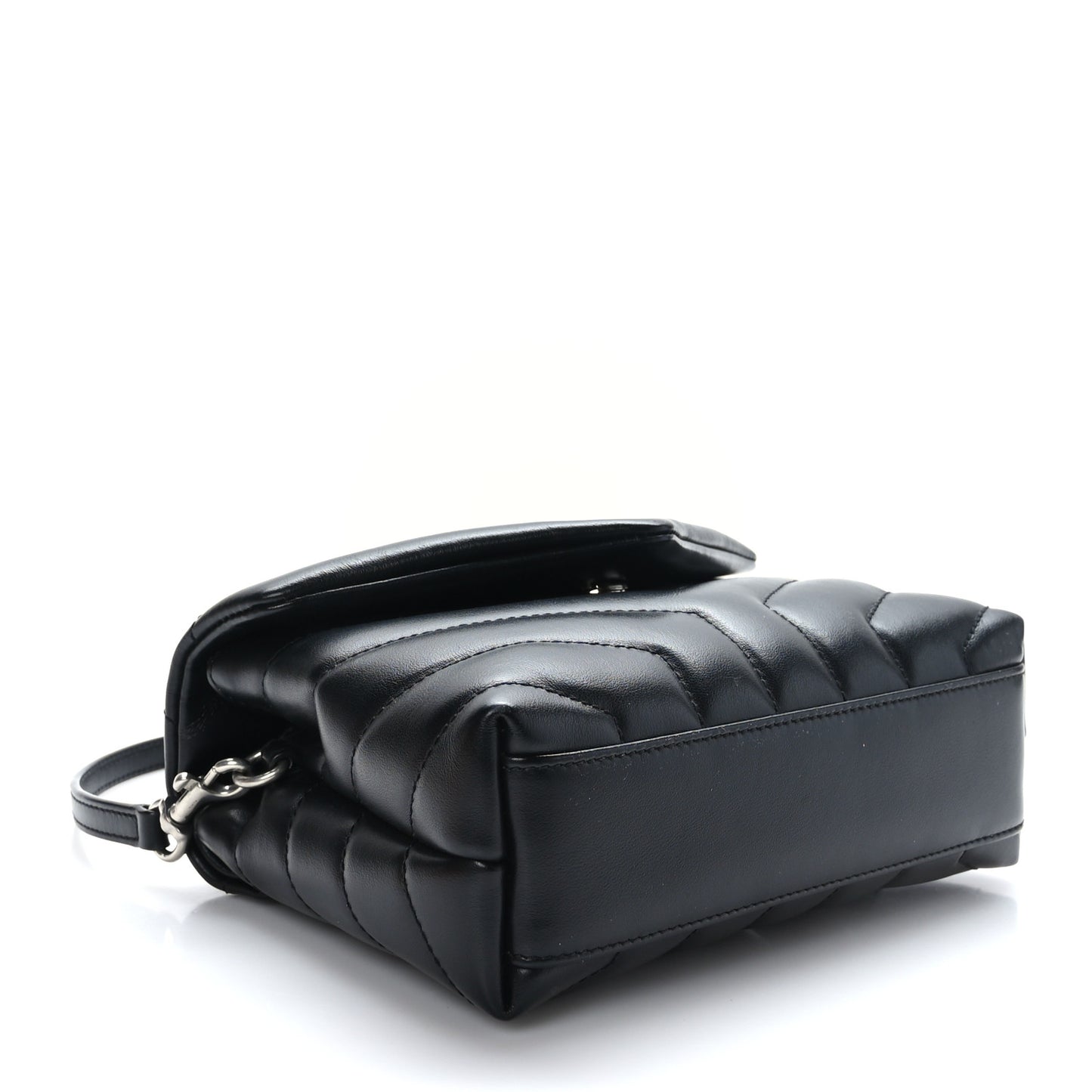 Calfskin Y Quilted Monogram Toy Loulou Crossbody Bag Black