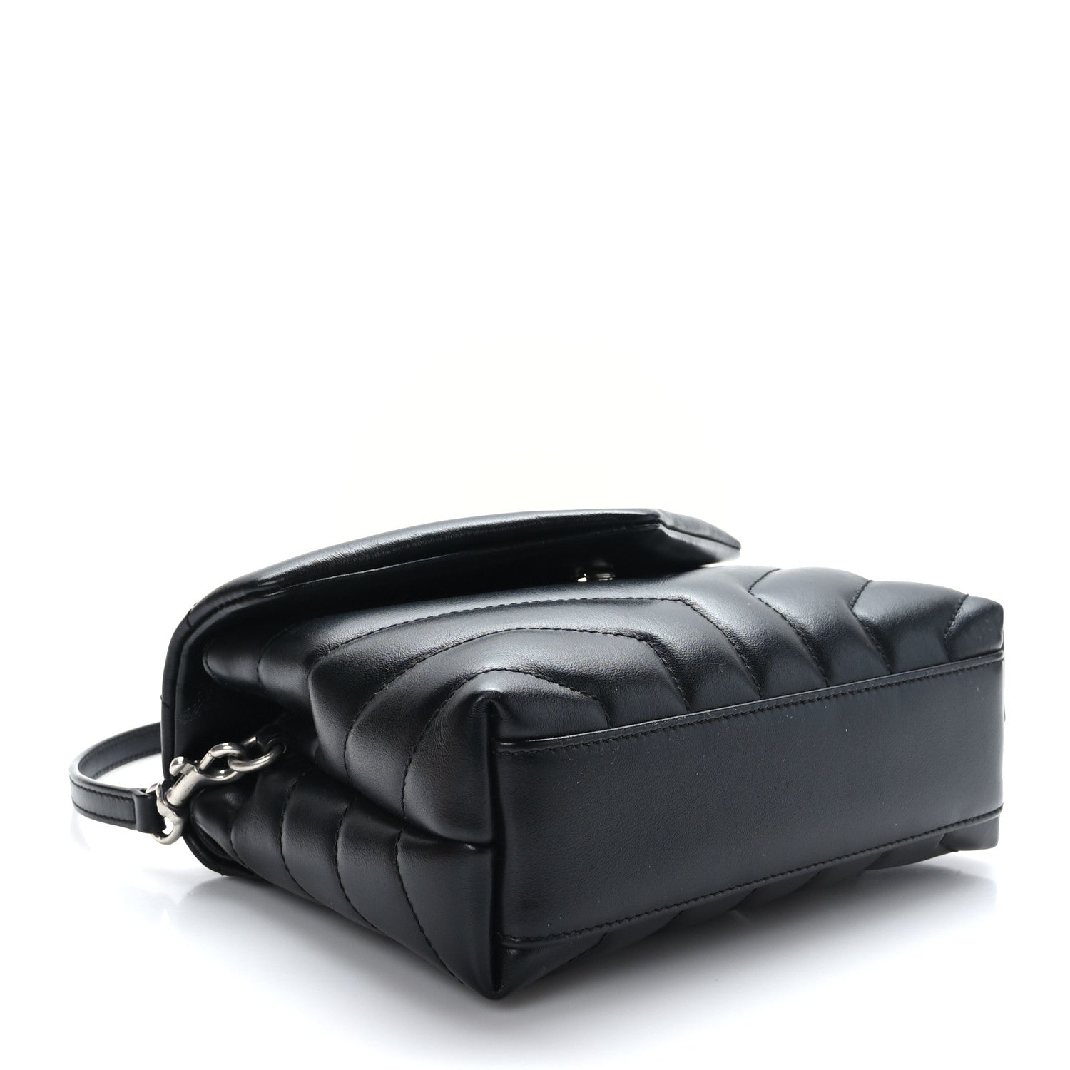 Saint Laurent Calfskin Y Quilted Monogram Toy Loulou Crossbody Bag Black 4 of 10