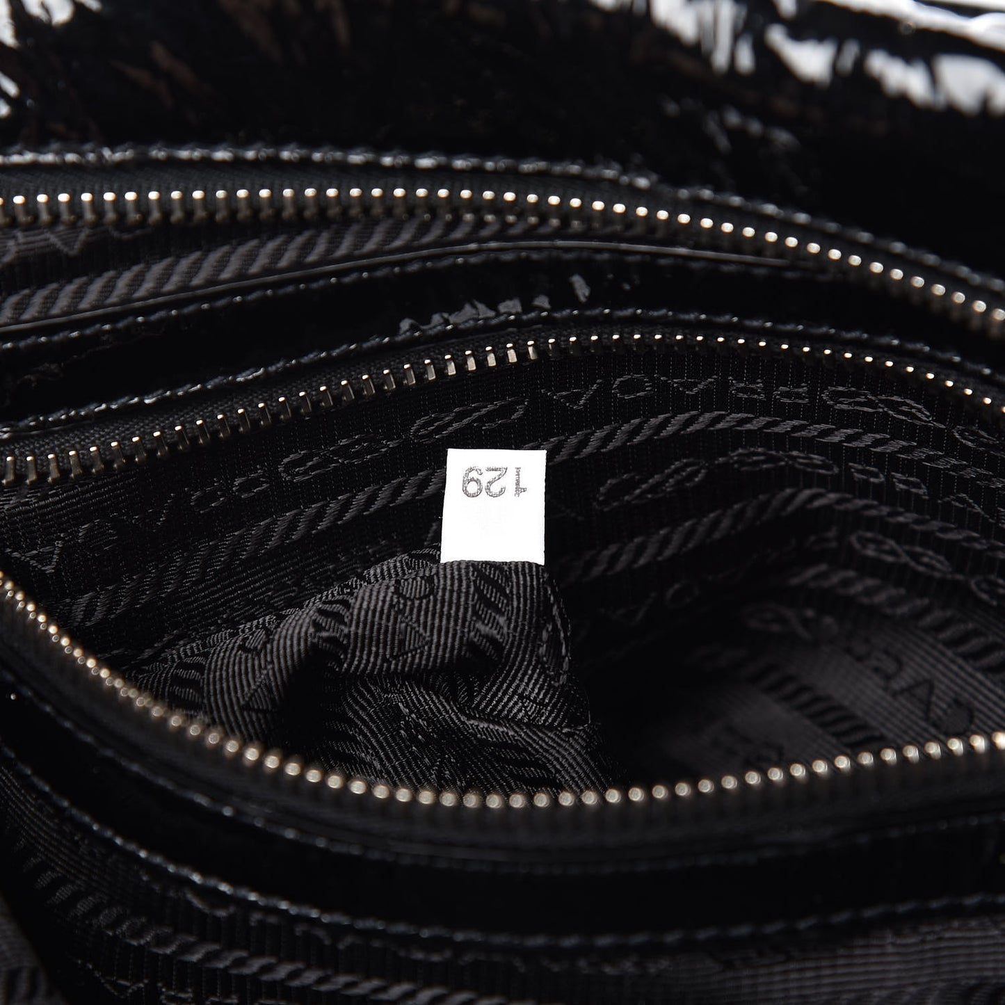 Vernice Chevron Dome Satchel Black