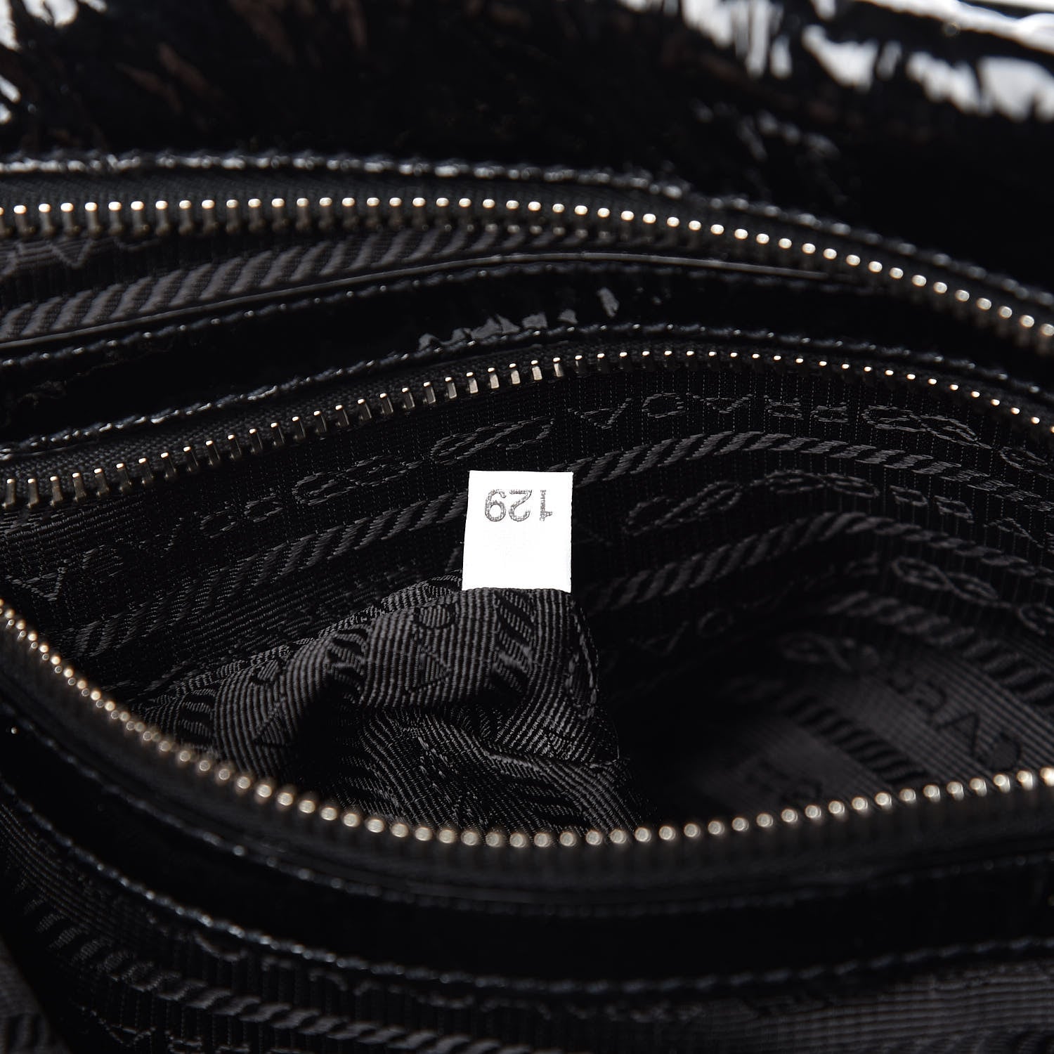 Prada Vernice Chevron Dome Satchel Black 8 of 12