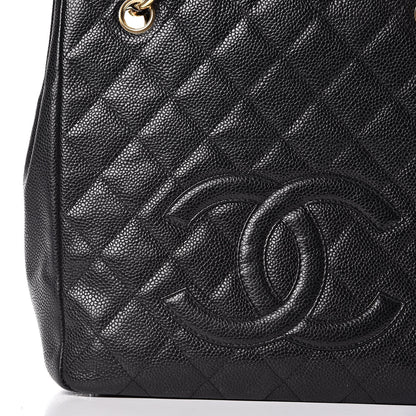 Chanel Caviar Quilted Petit Shopping Tote PST Black 12 of 20