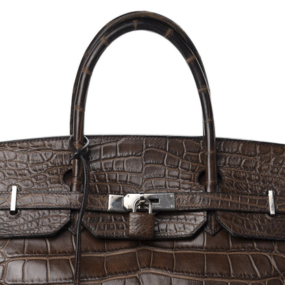 Hermes Matte Alligator Birkin 40 Chocolate 35 of 35