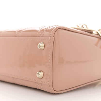 Christian Dior Patent Cannage Mini Lady Dior Rose Des Vents 10 of 10
