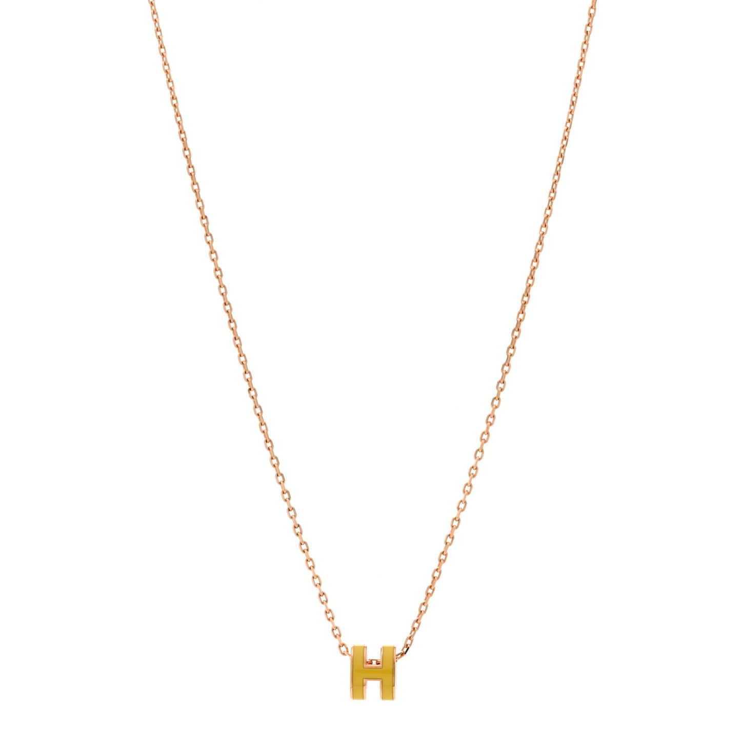 Lacquered Gold Mini Pop H Pendant Necklace Mimosa