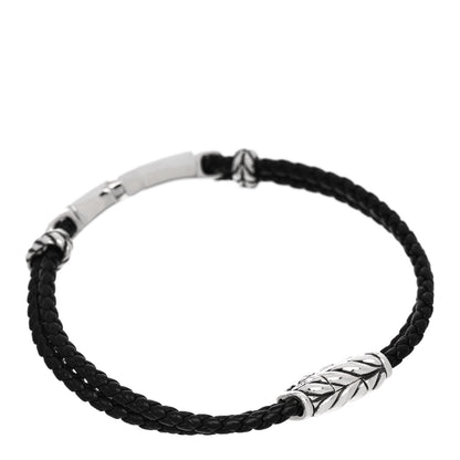 David Yurman Sterling Silver Leather Black Onyx Exotic Stone Cross Bracelet 2 of 3