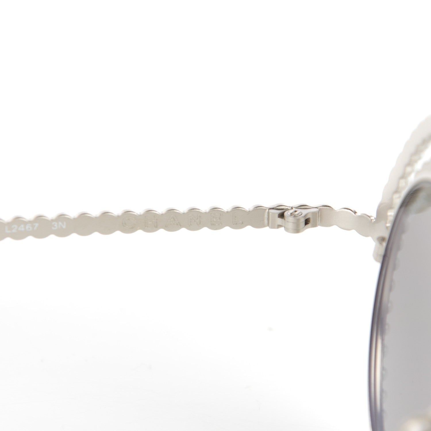 Chanel Pearl Round Sunglasses 71139 White 5 of 6