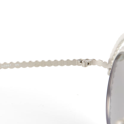 Chanel Pearl Round Sunglasses 71139 White 5 of 6