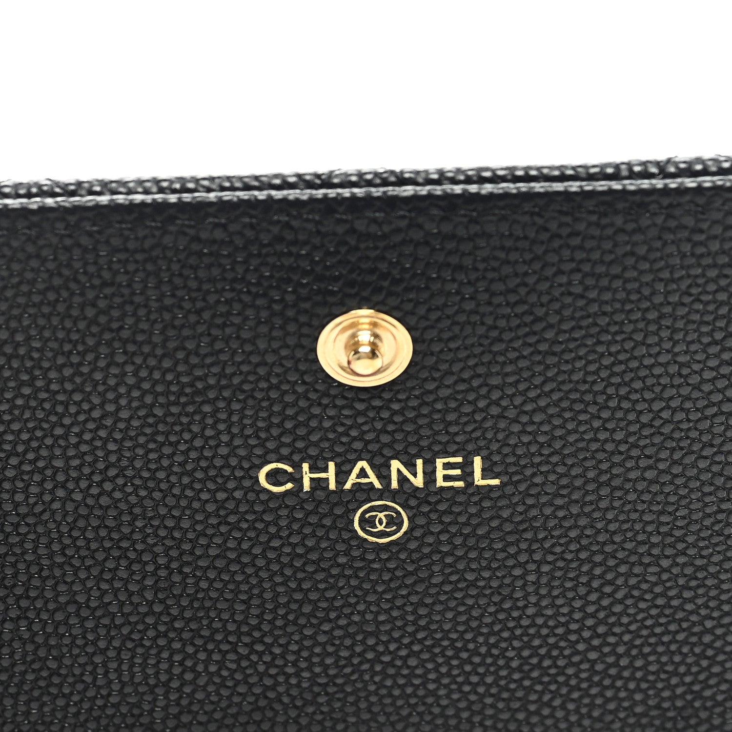 Chanel Caviar Quilted Textured CC Flap Wallet Black 6 of 7