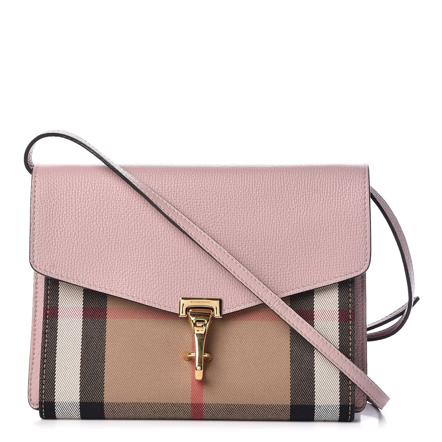 Derby Calfskin House Check Small Macken Crossbody Bag Pale Orchid