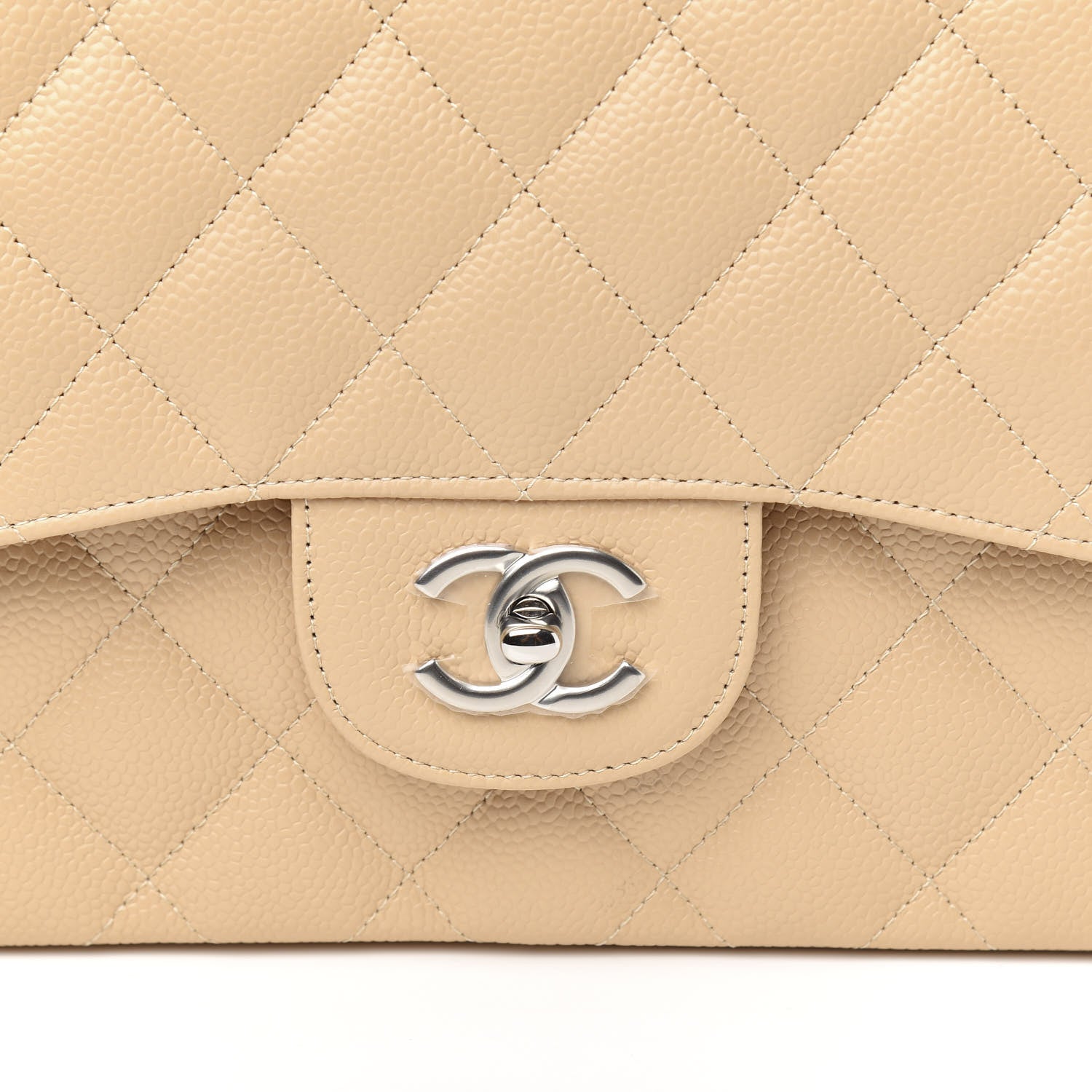 Chanel Caviar Quilted Jumbo Double Flap Beige Clair 9 of 10