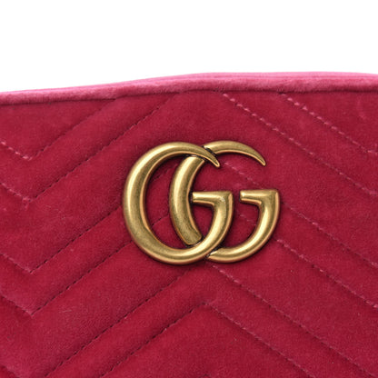 Gucci Velvet Matelasse Small GG Marmont Chain Shoulder Bag Light Raspberry Rose 8 of 12