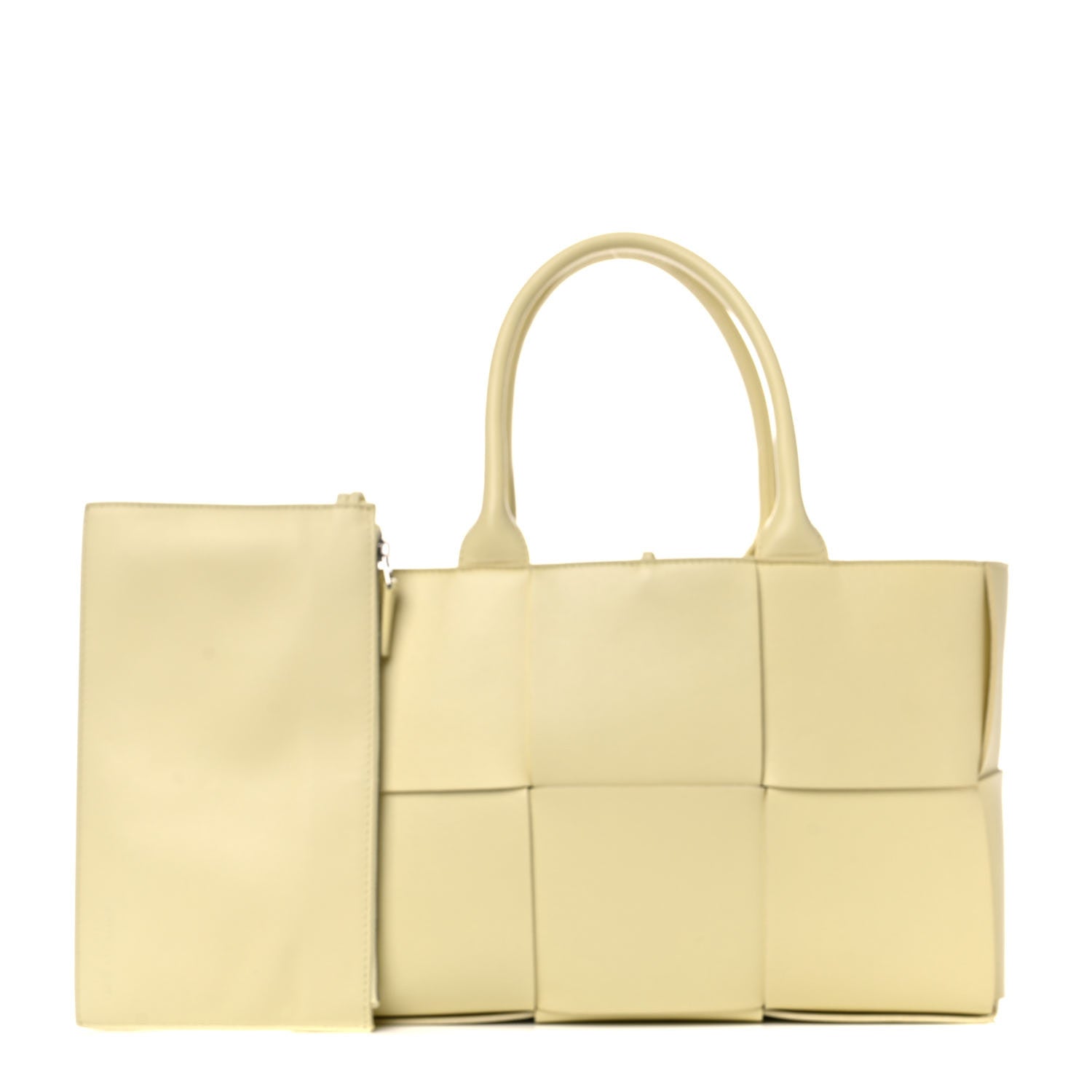 Bottega Veneta Grained Calfskin Intrecciato Small Arco Tote Ice Cream 1 of 14