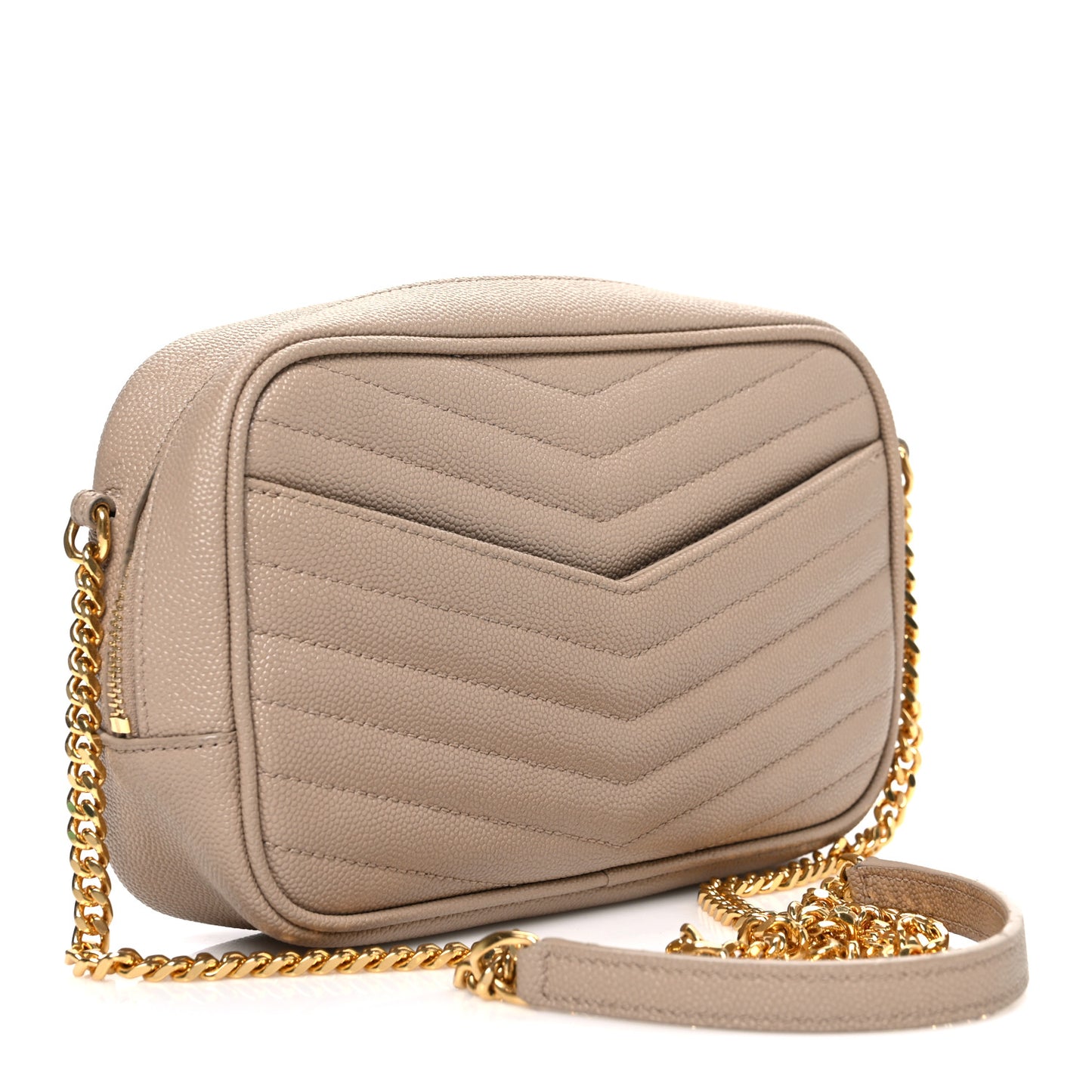 Grain De Poudre Matelasse Monogram Mini Lou Camera Bag Dark Beige