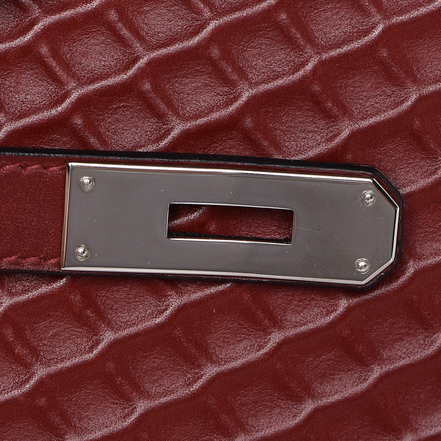 Hermes Barenia Sellier Waffle Kelly 35 Rouge H 16 of 34
